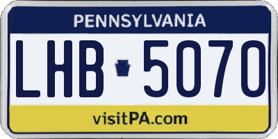 PA license plate LHB5070