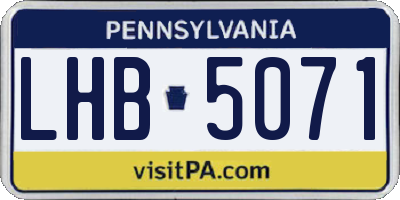 PA license plate LHB5071