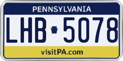 PA license plate LHB5078