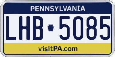 PA license plate LHB5085