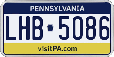 PA license plate LHB5086