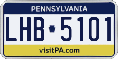 PA license plate LHB5101