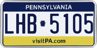 PA license plate LHB5105