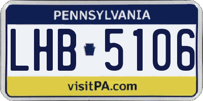 PA license plate LHB5106