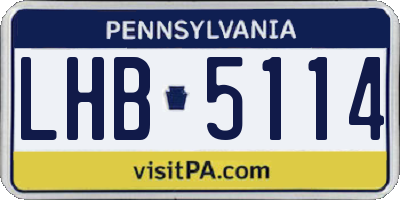 PA license plate LHB5114