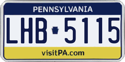 PA license plate LHB5115