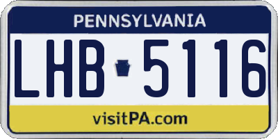 PA license plate LHB5116