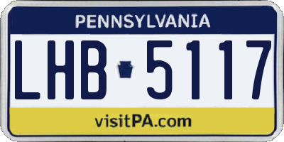 PA license plate LHB5117