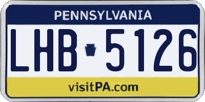 PA license plate LHB5126