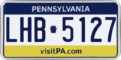 PA license plate LHB5127