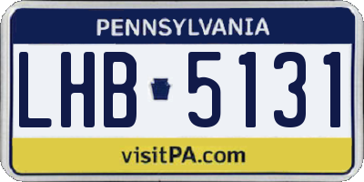 PA license plate LHB5131