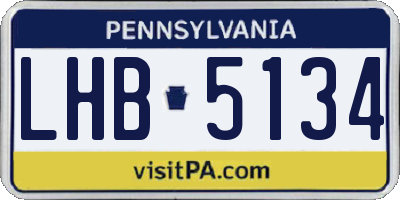 PA license plate LHB5134