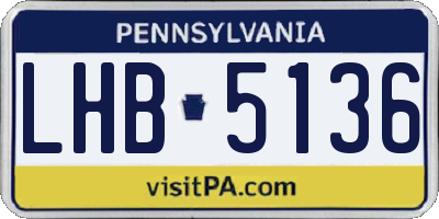 PA license plate LHB5136