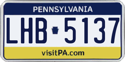 PA license plate LHB5137