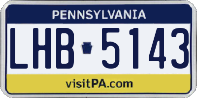PA license plate LHB5143