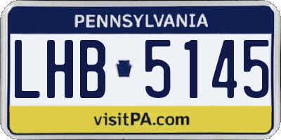 PA license plate LHB5145