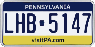 PA license plate LHB5147