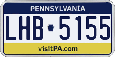 PA license plate LHB5155
