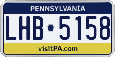 PA license plate LHB5158