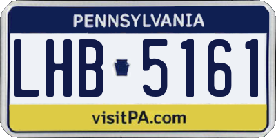 PA license plate LHB5161
