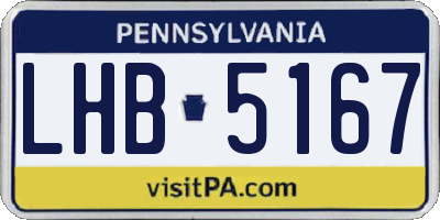 PA license plate LHB5167