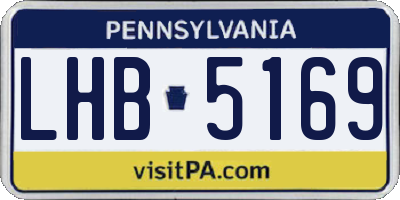 PA license plate LHB5169