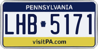 PA license plate LHB5171