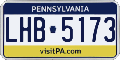 PA license plate LHB5173
