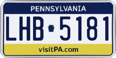 PA license plate LHB5181