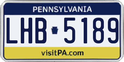 PA license plate LHB5189