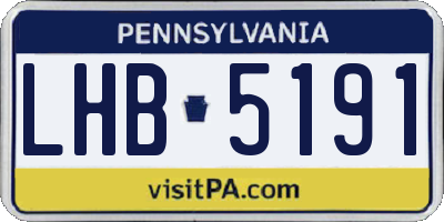 PA license plate LHB5191