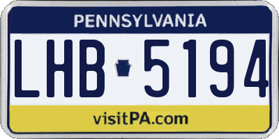 PA license plate LHB5194