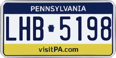 PA license plate LHB5198