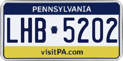 PA license plate LHB5202
