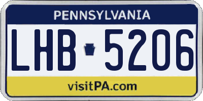 PA license plate LHB5206