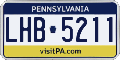 PA license plate LHB5211