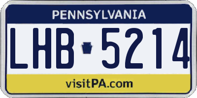 PA license plate LHB5214