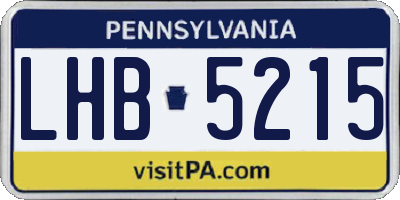 PA license plate LHB5215