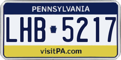 PA license plate LHB5217