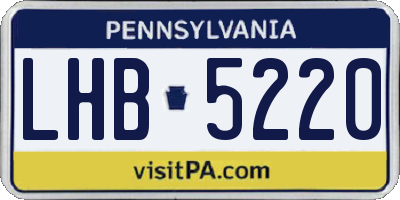 PA license plate LHB5220