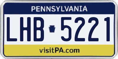 PA license plate LHB5221