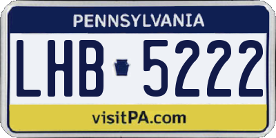 PA license plate LHB5222