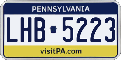 PA license plate LHB5223