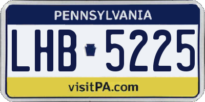 PA license plate LHB5225