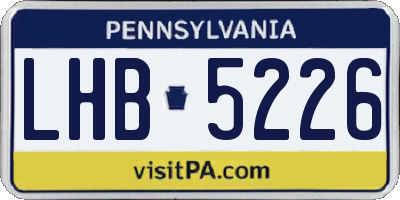 PA license plate LHB5226