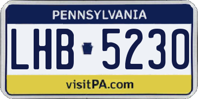 PA license plate LHB5230