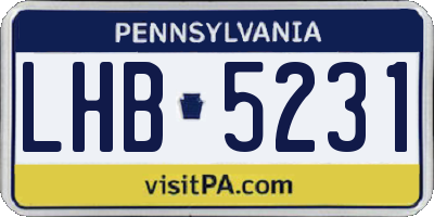 PA license plate LHB5231