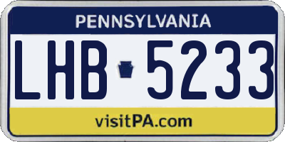 PA license plate LHB5233