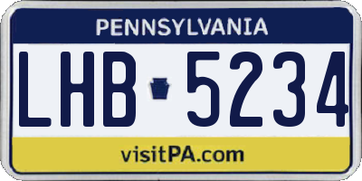 PA license plate LHB5234