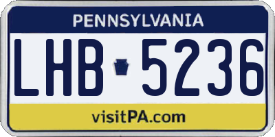 PA license plate LHB5236